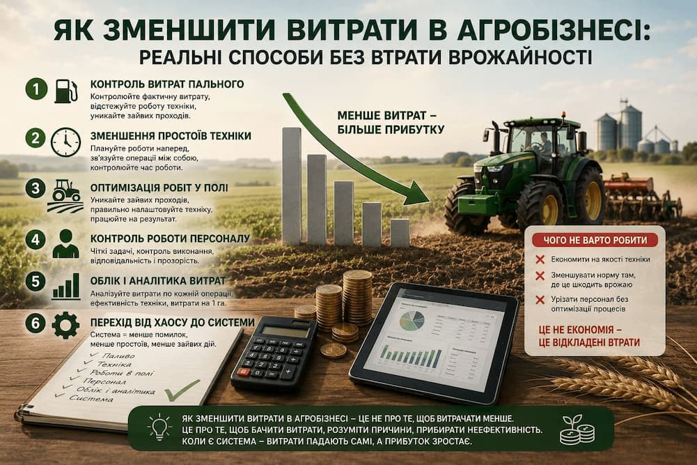 Як зменшити витрати в агробізнесі: реальні способи без втрати врожайності